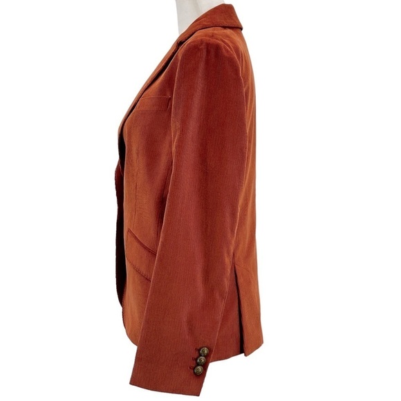NEW Guideboat Co. Rook & Raven Corduroy Blazer Jacket Pumpkin Orange Size 2 - Picture 3 of 12